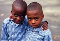 two boys in matching shirts - End Child Hunger by 2015