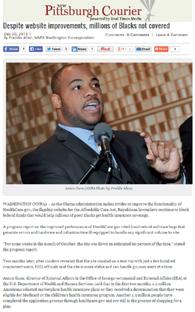 Pittsburgh Courier Article - Despite Website Improvements, Millions of Blacks Not Covered