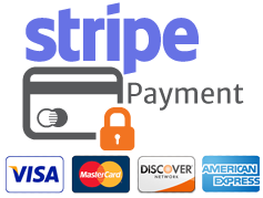 Stripe and logos of major credit cards
