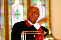 Rev. Evans preaching at Mt. Zion Baptist Church