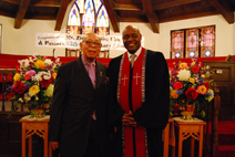 Rev. Evans with Pastor John W. Davis, Sr. Pastor at Mt. Zion Baptist Church