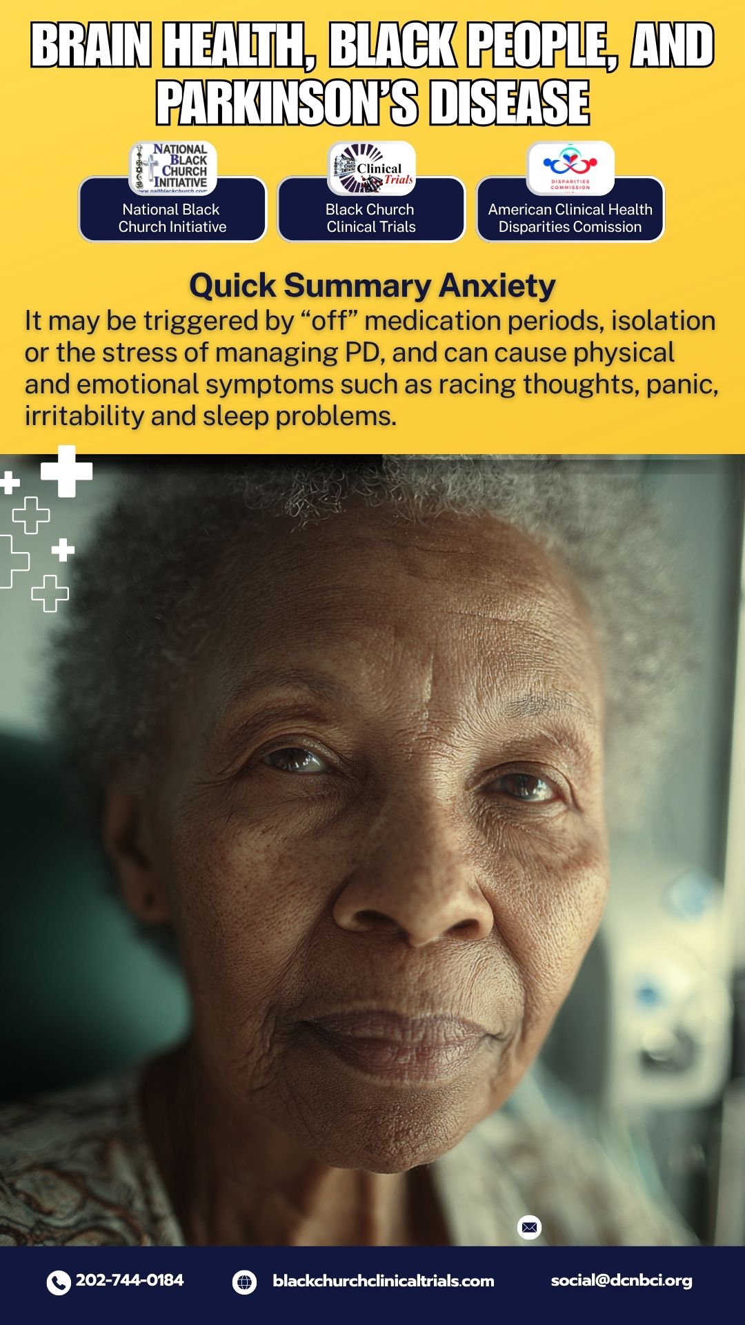 Anxiety may be triggered by 'off' medication periods, isolation or the stress of manageing PD