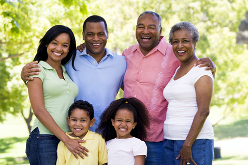 Multigenerational, multiracial family